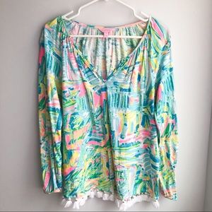 🌴 Lilly Pulitzer Tassel long sleeve Resort Top